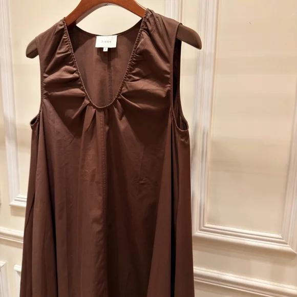 Dissh Gabby Bitter Choc Oversized Cotton Midi Dress - Picture 12 of 16